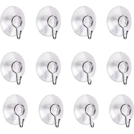 Crochets ventouse plastique avec ventouses rondes pour suspension, lot de 12 (1/5)