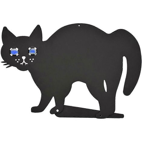 Silhouette de chat noir en métal pour jardin, accessoire photo polyvalent, statue d'animal décorative pour Halloween et décoration extérieure.-30x20cm