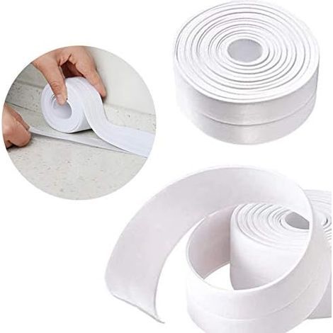 – 3,2 m x 38 mm wasserdichte, selbstklebende Dichtungsrolle – feuchtigkeits-, schimmel- und hitzebeständig – für Bad und Küche (1/5)