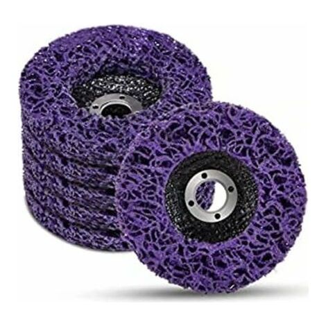 BUNTHAUS Lot de 5 Violet Disques de Nettoyage,Disque abrasif de ponceuse,115 x 22 mm Disque Meuleuse Pour Traitement de Surface Peinture Disque Abrasif pour Meuleuse D\\'angle, (1/5)