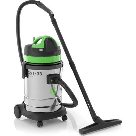IPC Aspiratore Wet & Dry GS 1 / 33H, Fusto 33L in Acciaio Inox e Carrello