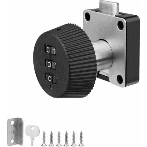 Digitales Zahlenschloss, schlüsselloses Schließfachschloss, Sicherheitsschloss für Vitrinen, Briefkästen, Schubladen und Schränke, 20 mm, Schwarz (1/5)