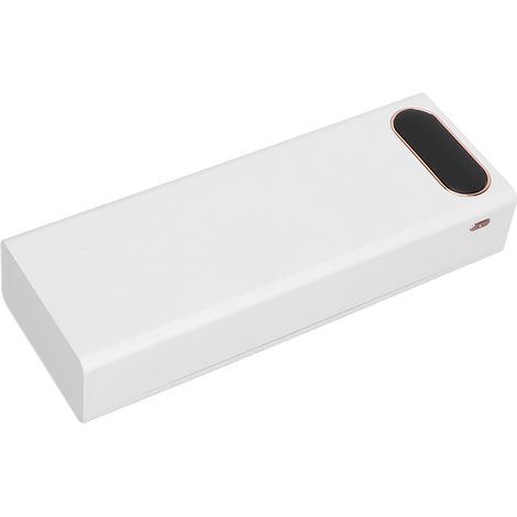 Support pour batteries 18650 L20, chargeur portable 10 W avec écran LCD pour 20 batteries (blanc), idéal pour créer une batterie externe. (1/5)
