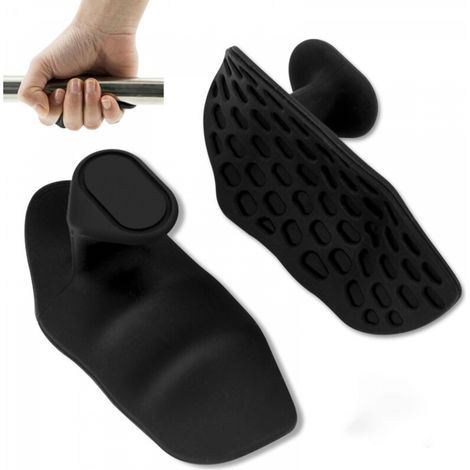 Poignée de fitness antidérapante, noire, 9,54,53,5 cm, lot de 2, renforçateur de poignée pour haltérophilie. (1/5)