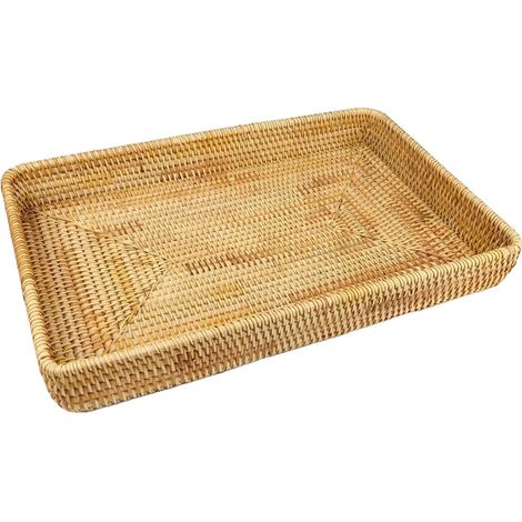 Panier de rangement, matériau en bambou, design polyvalent, Rouge (1/2)
