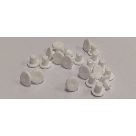 CONFEZIONE 40 PEZZI - PARACOLPI IN PLASTICA MORBIDI BIANCHI Ø5MM