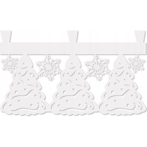 Mantovana natalizia per tende con motivo a fiocchi di neve e albero di Natale PATKI 60x35