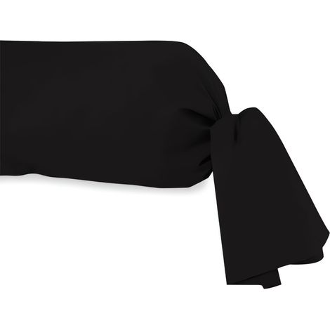 Taie de traversin en coton 57 fils 45x135 cm UNI noir, par Soleil d'ocre