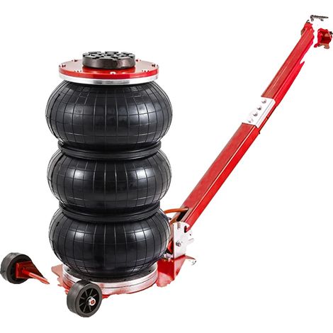 Crick pneumatique, capacité de 3 tonnes, hauteur de levage réglable, roues doubles (1/2)
