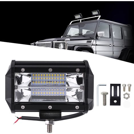 Projecteur LED 72W 12,7cm Barre de Travail Combinée Spot et Large pour Jeep Camion Bateau Tout-Terrain (1/5)