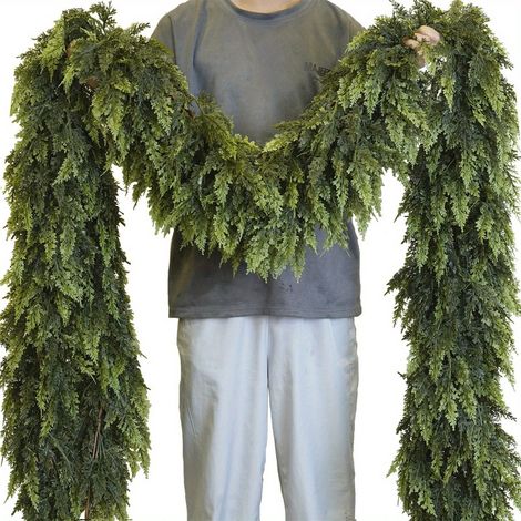 Guirlande De Noël Artificielle - Branches Réalistes En Plastique - Pour Cheminée Table Mur Porte - 270 Cm - 1 Pièce (1/5)
