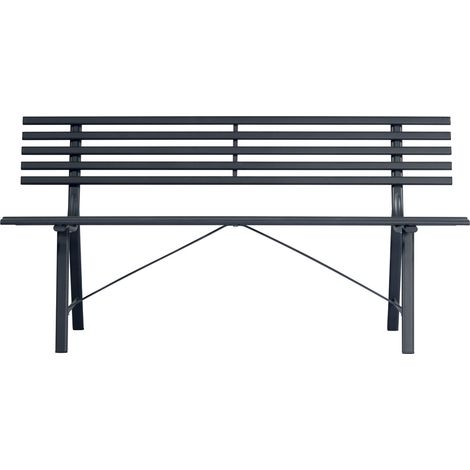 Panca da Giardino in Ferro 3 Posti 150x56x76cm Vorghini Gallipoli Antracite (1/3)