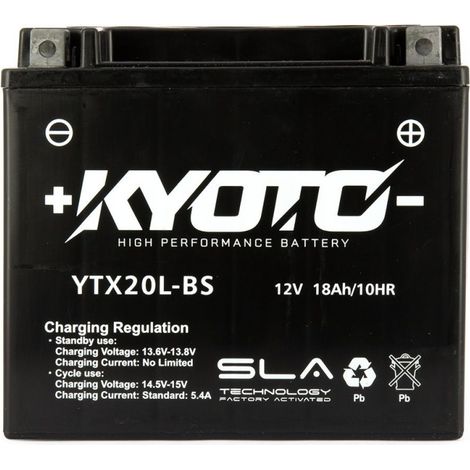Batterie VRLA GTX20L-BS SLA-AGM sans entretien – Technologie plomb-calcium – Puissance de démarrage 30% supérieure – Résistance aux vibrations – Kyoto (1/2)