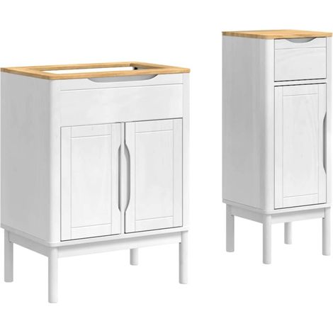 Maison Exclusive - Badezimmermöbel-Set mit Tür FLORO 2 pcs Weiß M