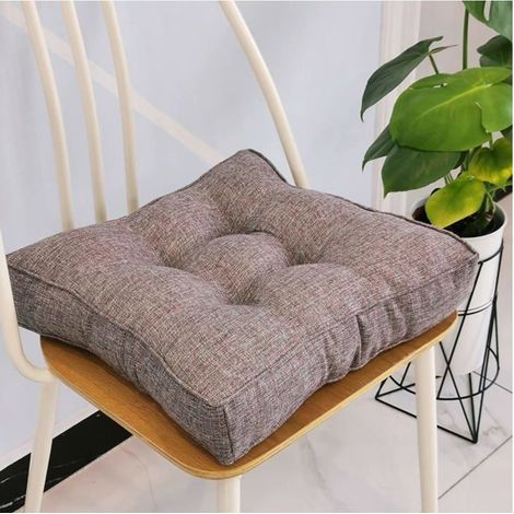Coussin de chaise de jardin - - 40 x 40 x 10 cm - Coton - 10 cm épaisseur - Gris (1/5)