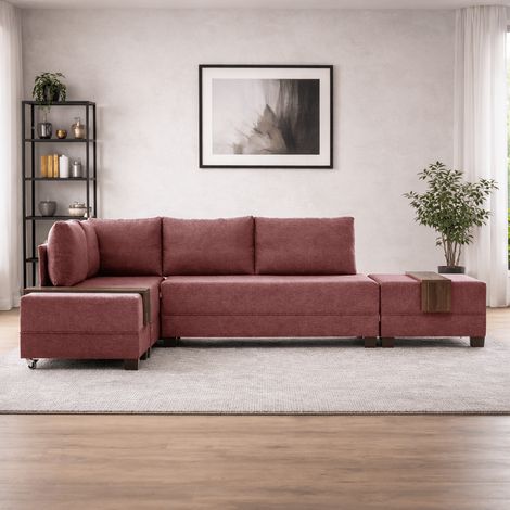 Schlafsofa roter Stoff - XXL 280 x 210 - Links - Fly (1/5)