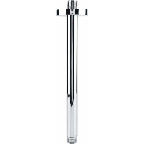 1 Bras de douche rond, fixation plafond, inox chromé 30 cm, filetage G1/2, pour salle de bain (1/4)