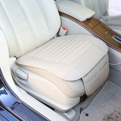 Coussin de siège auto sans dossier (adapté à toutes les saisons) [Version améliorée] 48 cm x 52 cm Beige (1/5)