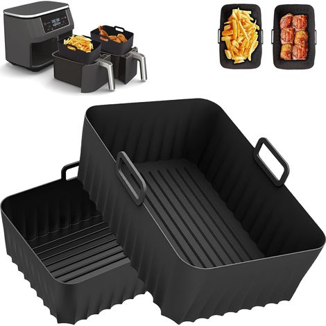 Moule Silicone Air Fryer Accessoires pour Philips Ninja Foodi Max Foodi AF400EU AF300EU 7.6-9.5L, Airfryer Pot pour Cosori Moulinex Tefal Dual Friteuse à Air (1/5)