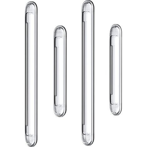 Pare-chocs en silicone transparent pour porte d'armoire, porte de voiture, tiroir, porte de douche, couvercle de toilette (2 longs et 2 courts)