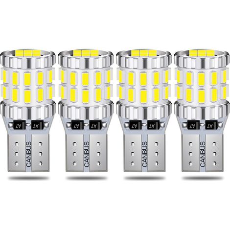 194 Ampoules LED CanBus T10 Ampoules LED Blanc 3014 Chips T10 W5W 168 2825 Ampoules LED pour feux de position latéraux de plaque d'immatriculation Dome Map Door Courtoisy Lumières 12-24V (4pcs) (1/5)