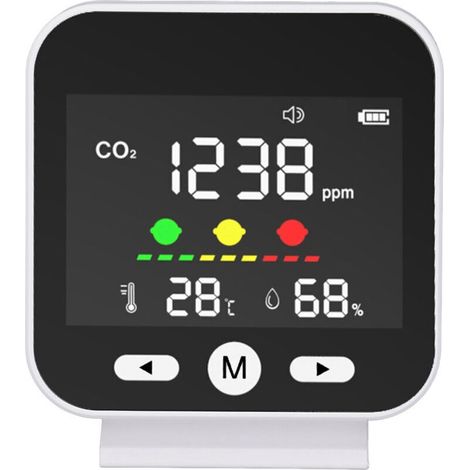 Moniteur qualité d’air haute précision CO2 400-5000ppm, détecteur température et humidité de bureau,de