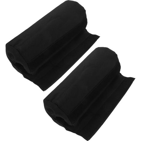 Coussin Repose-pieds Pliable 1 Paire en Tissu Noir pour Chaise de Patio (1/5)
