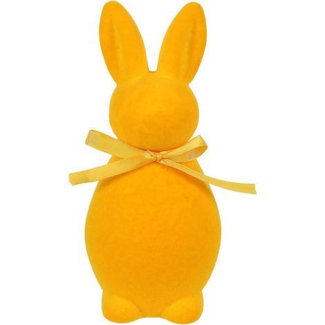 Décoration de Pâques pour la maison - Ensemble d'ornements et d'accessoires de lapin, Dimensions : 20 x 9 x 8,5 cm, Jaune. (1/4)