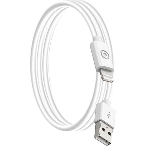 Câble de données USB A/Lightning compatible 50 cm - 2,4 A, blanc (1/5)