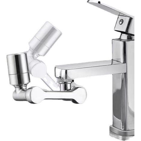 CCYKXA Robinet de rallonge pivotant à 1080° robinet multifonctionnel régulateur de jet robinet pivotant rallonge avec mousseur 2 modes robinet adaptateur avec mousseur universel en laiton