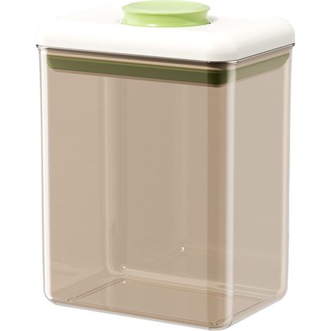 Recipientes con cierre de botón, tarros transparentes apilables, cajas de almacenamiento a prueba de humedad y líquidos para organizar la despensa. (1/4)