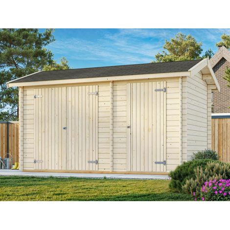 Abri de jardin en bois Jari 8,9 m2 Naturel (1/5)