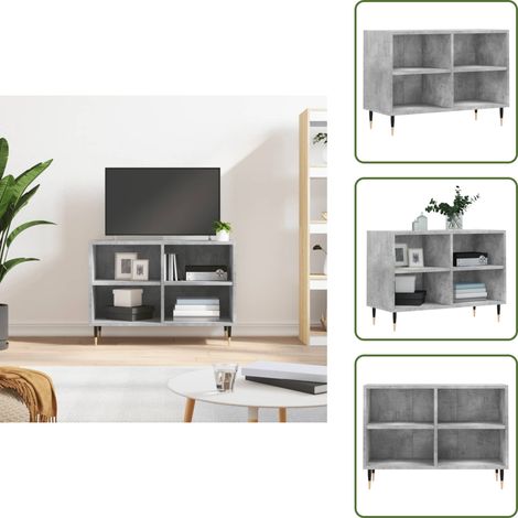 Meuble TV gris béton 69,5x30x50 cm bois d'ingénierie - Meubles Tv - Meuble Tv - Bureau Tv - Console Tv - Rangement Tv (1/5)