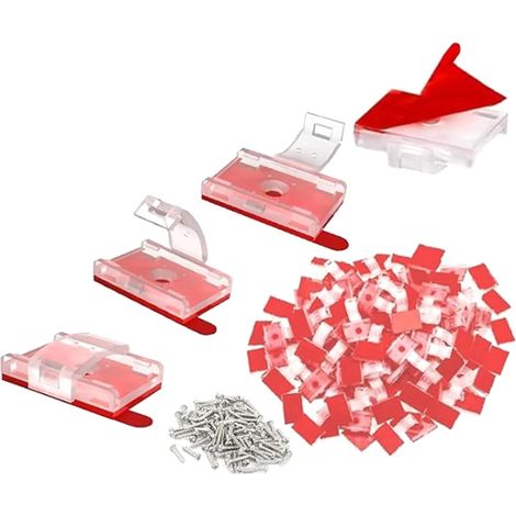 Lot de 100 supports de montage autocollants pour bandes LED pour intérieur (1/5)