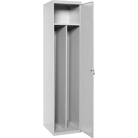 SimonRack Armadietto Spogliatoio Metallico 1 Anta, 1800x500x500 mm, 2 Scomparti, Serratura con Chiave e Areatori, Grigio armadietto - Simonlocker