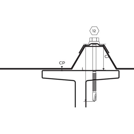 Vis Autoperceuse Zamatop IPN Tête Hexagonale 12 Ø 6X105 Laqué RAL 8012 (1/2)
