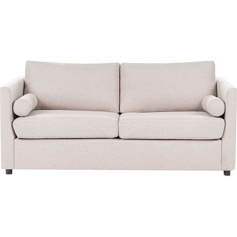 Canapé-lit 2 Places en Tissu avec Matelas Enroulable Beige Inkoo (1/5)
