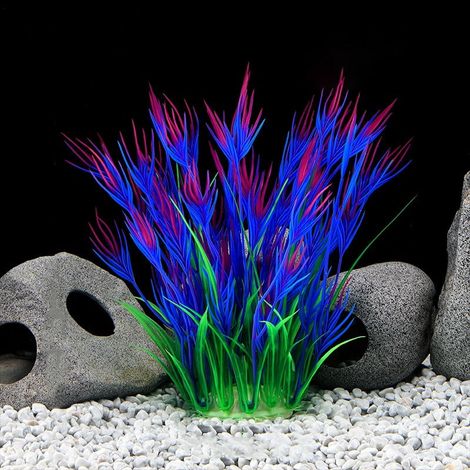 Plante Aquariophile Artificielle - Base En Céramique - Hauteur 21 Cm - Pour Aquarium Et Décoration Intérieure - 1 Pièce (1/5)
