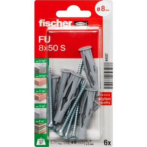 FISCHER 084327 Universaldübel FU 8x50 S K, 6 Stk (1/5)