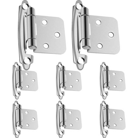 Cerniere per mobili (confezione da 24), sovrapposizione da 1/2 pollice, nere, semi-nascoste, autochiudenti, per ante di mobili (casa, hotel, scuola, camper, armadio, mobili da cucina).