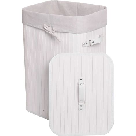 Pratico cesto portabiancheria da 70 litri con sacco estraibile 61 x 43 x 32 cm bambù marrone 040009538