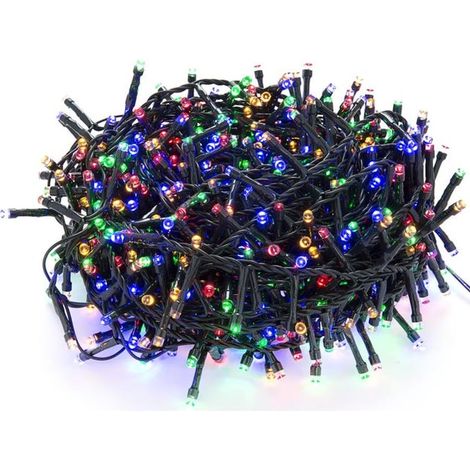 Guirlande lumineuse LED plate à piles 3AA RGBY 5 m, idéale pour décorer des événements, des fêtes et des ambiances avec éclairage coloré.
