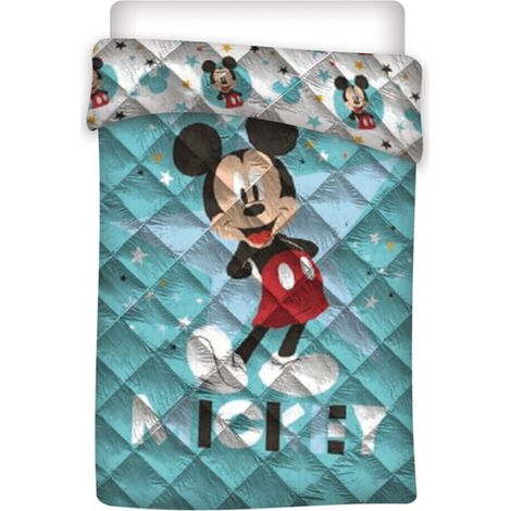 Couette imprimée réversible Mickey Disney - Bleu - 140 cm x 200 cm (1/3)