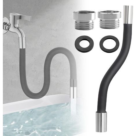 Extensión de grifo giratoria de 360°, boquilla ahorradora de agua de 30 cm para aireador de grifo, cabezal de ducha giratorio para cocina y baño. (1/4)