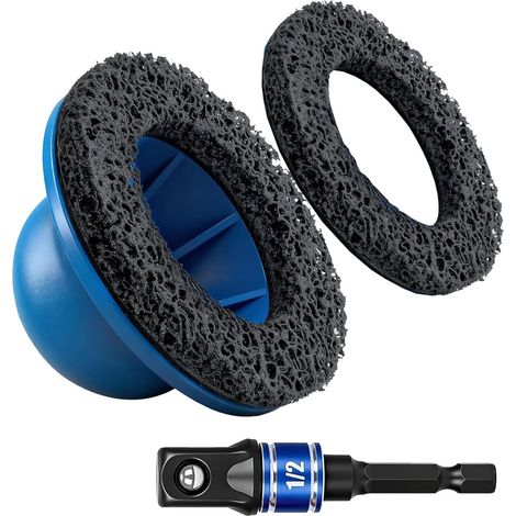 3 brosses pour moyeux de Roue diamètre intérieur 90 mm, diamètre extérieur 150 mm, Compatible avec Un entraînement de 1/2 Pouce pour Changement de pneus de Voiture, Nettoyage des Jantes (1/5)