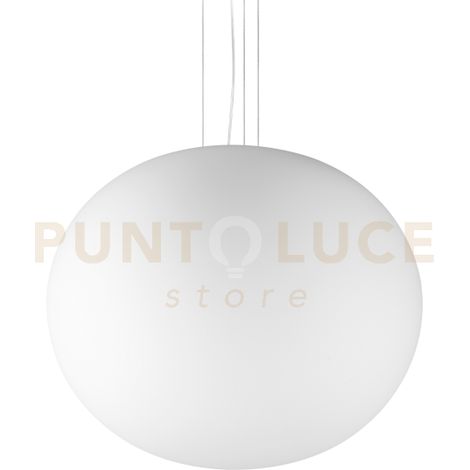 COTTON LAMPADARIO SOSPESO IN VETRO BIANCO 1 LUCE ATTCCO E27 D.50CM