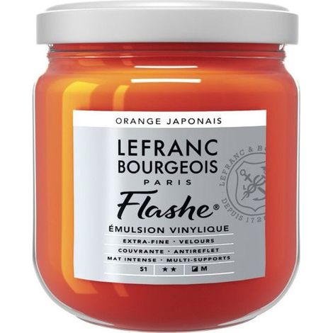 Peinture vinylique - Flashe - Orange japonais - 476 - Lefranc Bourgeois - 400ml