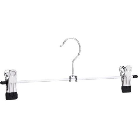 Metallene Hosen-/Rockbügel mit Clips – 20er-Pack – verchromt (1/5)