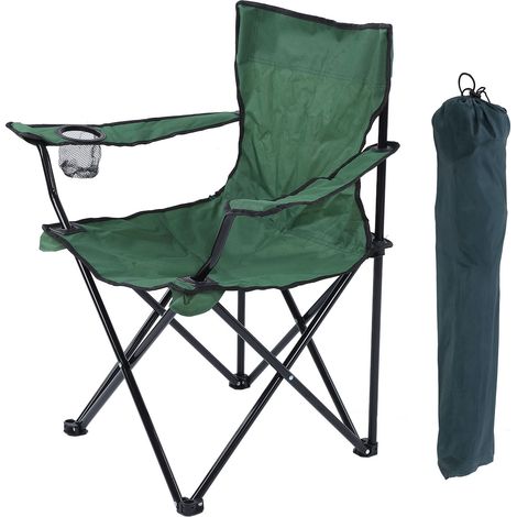 Chaise de camping pliante antidérapante imperméable pour pêche plage extérieur vert (1/5)
