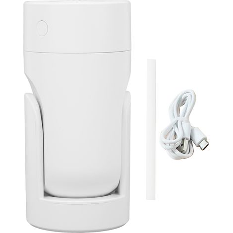 Mini humidificateur portable silencieux à brume fraîche, rotation à 360°, USB, pour voiture, voyage, bureau, maison (blanc). (1/5)